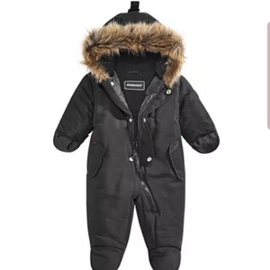 Rothchild hooded footed pram with faux-fur trim